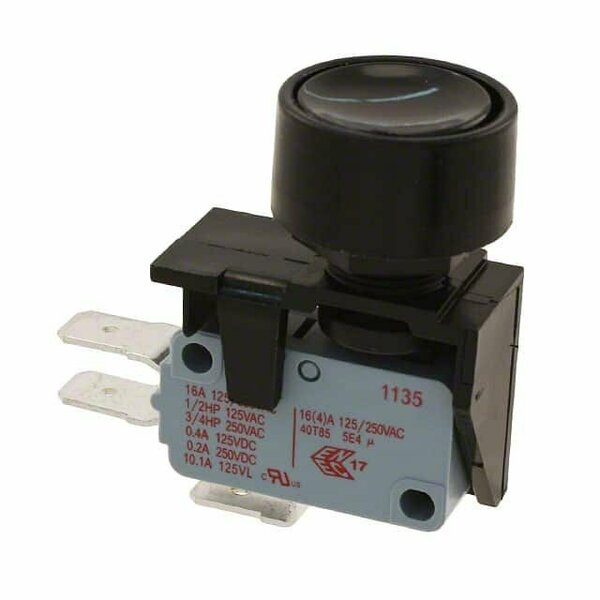 Arcoelectric Pushbutton Switch, Spdt, Momentary, Quick Connect Terminal, Panel Mount-Threaded 3832510MB
